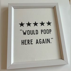 Would Poop Here Again framed art print / Vector White / X-Small 10" x 12"